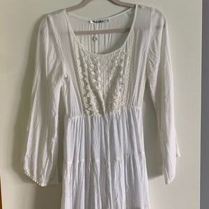 Flowy White Bohemian Dress